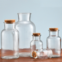 Bouteille de réactif de stockage des aliments Botany Vintage 60ml 125ml 250ml 500ml 1L 2500ML bocaux d'apothicaire en verre avec couvercle