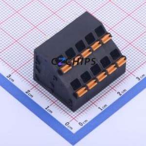 KFM736H-5.0-2*5P Spring Terminal Block Through hole Component (THT),P=5mm Connector 2x5P 5mm Black 10P - Product Image 1