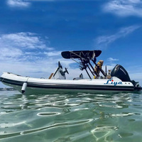 Bateau semi-rigide gonflable de sport de luxe de 6,6 m (22 pieds) certifié CE, style européen, en fibre de verre et Hypalon