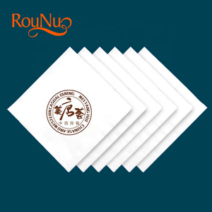 Rounuo geprägte abendessen serviette papier, individuell bedruckte logo, weiß, 100% holz zellstoff, 2 lagen - Product Image 5