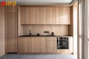 Armoires de cuisine modulaires automatiques de haute qualité, placage bois, laque acrylique, design, plan de travail en stratifié marbré, charnières - Product Image 5