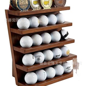 Estante de almacenamiento de béisbol de madera transfronterizo, estante de almacenamiento de medallas de varias capas, estante de exhibición de pelotas de ping-pong, estante para medallas y recuerdos - Product Image 4