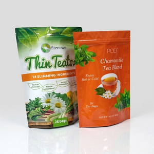 Sachet Doypack en plastique imprimé personnalisé avec fermeture zip refermable en Mylar <span class=keywords><strong>pour</strong></span> l'emballage de mélanges de thé <span class=keywords><strong>d</strong></span>étoxifiant, amincissant et aux herbes - Product Image 2