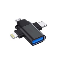 Adaptateur OTG 3 en 1 adapté au type C pour téléphones mobiles et tablettes Android