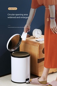 Kim Loại Bước Thép Không Gỉ Thùng Rác Có Thể 12L Nhà Văn Phòng Lưu Trữ Bàn Đạp Nắp Nhà Bếp Thùng Rác Chất Thải Thùng 3L 5L Năng lực - Product Image 6