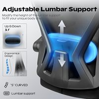 Chaises de bureau en maille à dossier haut E-sports avec soutien lombaire réglable Chaise de bureau économique Chaise de bureau d'ordinateur Gris foncé