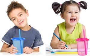 Tazza per Bambini da 10oz con Cannuccia, Bicchieri con Cannuccia per i Primi Anni, Tazze Take & Toss per Bambini - Product Image 4