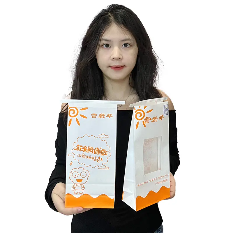 Food grade biodegradable printing kraft microwave popcorn paper bags or plastic bags for food packaging