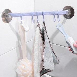 Six Panel Suction Cup <b>Hooks</b> Wall Mounted Adhesive Storage For Bathroom Kitchen <b>Towel</b> Rack <b>Hook</b> Set With Strong Hold - Product Image 1