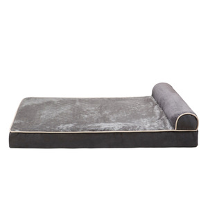 Luxus Anti-Rutsch-Boden Wasserdichtes Haustier bett Hochwertiger Memory-Schaum mit samtigem Deerskin-Wollfaser-Kunst pelz und Kissen - Product Image 6