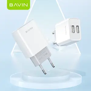 BAVIN factory wholesale PC956Y plug eu 12w dual usb android wall mobile cell phone fast charger