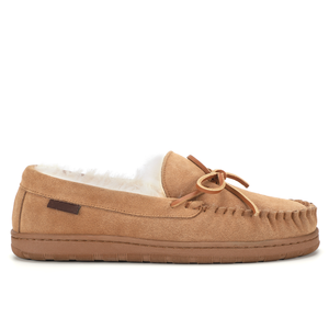 <strong>Mens</strong> Suede Shearling Closed Toe Driving <strong>Moccasin</strong> <strong>Slippers</strong> Soft Memory Foam Insole TPR Sole Indoor Outdoor Winter Shoes - Product Image 1