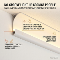 Nouveau design de profilé d'angle de plafond en aluminium pour éclairage encastré, bande LED chaude, canal LED en aluminium blanc