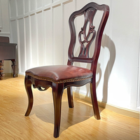 Chaise de salle à manger en bois massif de style américain, possibilité d'ajouter un coussin en cuir, meubles de maison, chaise de salle à manger d'hôtel