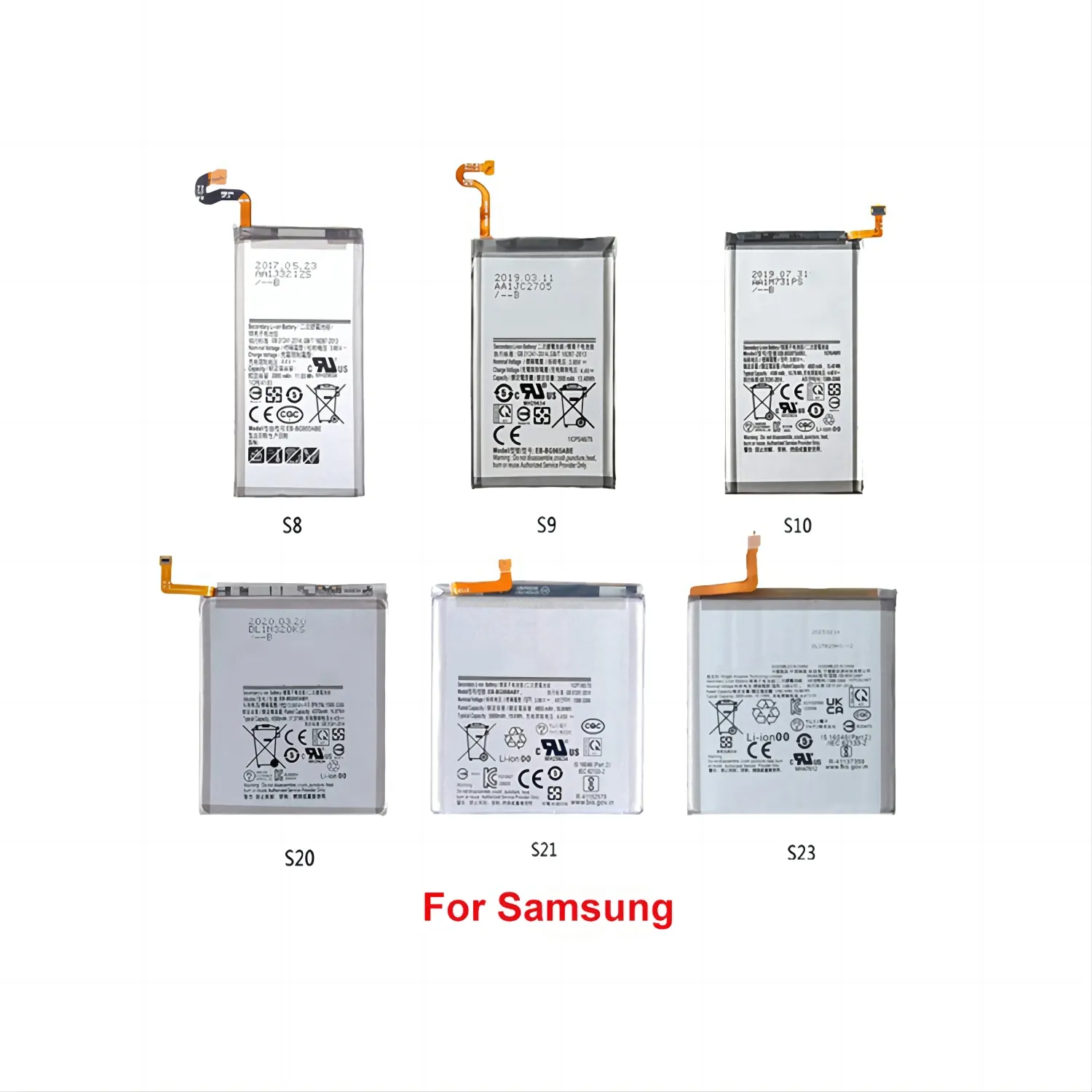 Bateria de alta capacidade para celular Samsung A10 A21 A30 A51 Note10 9 8 S23 S22 S21 Li Ion Bateria original para Samsung