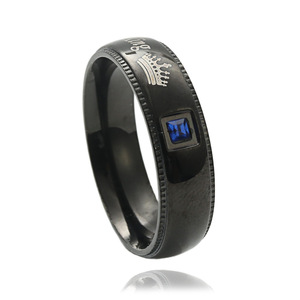 Titanium Steel <b>Couple</b> <b>Rings</b> Letter Design Bezel Setting Unisex Everyday Wear 23010 - Product Image 5