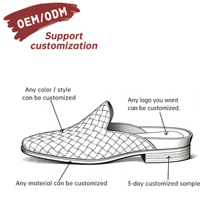 Nouvelles pantoufles d'été confortables en cuir de vachette pour hommes, style Baotou à bout fermé, tissées à la main, pour affaires, décontractées, ou pour mariage et fête - Product Image 5