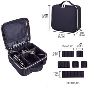 <b>Professional</b> Travel Cosmetic <b>Makeup</b> Bag <b>Case</b> Organizer With Compartments - Product Image 6