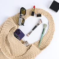 Sac de plage vintage tendance pour les vacances d'hiver, sac seau de plage, sac à bandoulière de luxe en tricot de haute qualité, durable et portable
