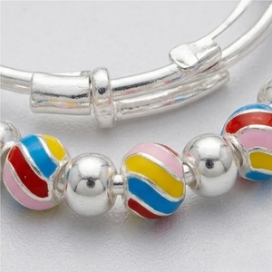 925 Silver Baby Kada Bracelet for Kids Colorful Beads Adjustable Traditional Infant <b>Bangle</b> Gift Jewelry <b>Set</b> - Product Image 5