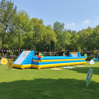 Vente flash : Terrain de football gonflable géant en PVC de 15 m * 7 m, terrain de soccer gonflable extérieur pour enfants
