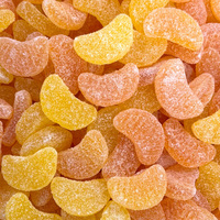 Bonbons gélifiés en gros en forme d'orange, saveur douce et acidulée, saveur fruitée douce