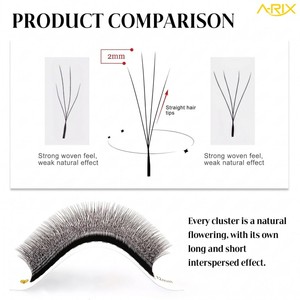 Extensiones de Pestañas A-RIX 4D de Espaciado Estrecho, Pestañas de Pelo de Arroz de 2mm, Pestañas Postizas Suaves y Brillantes de 13mm para Injerto en Salón - Product Image 3