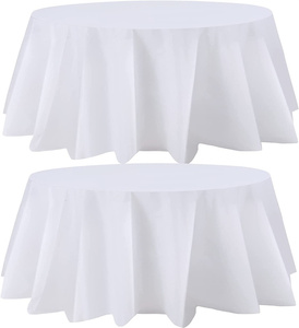 Bán buôn tùy chỉnh rắn màu Khăn trải bàn tái sử dụng nhựa PEVA Đảng vòng hình chữ nhật bảng bao gồm - Product Image 3