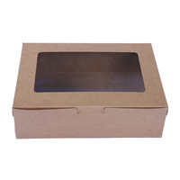 Boîte d'emballage alimentaire durable pour petit-déjeuner Boîte à bento surprise en papier kraft brun avec fenêtre
