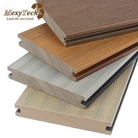 Nouvelle technologie, planche de terrasse en composite WPC brossé carré en plastique solide pour jardin, extérieur, piscine