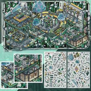 Autocollants Diorama Série Futuriste Gothique <span class=keywords><strong>Horreur</strong></span> <span class=keywords><strong>3D</strong></span> - Grand Vinyle Imperméable pour Scrapbooking DIY, Thérapie par les Autocollants Relaxants - Product Image 4