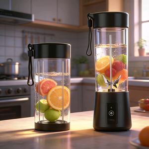 Mini mixeur portable 400 ml pour smoothies, 6 lames aiguisées, acier inoxydable 304, faible bruit, pour la maison, le bureau, le camping - Product Image 1