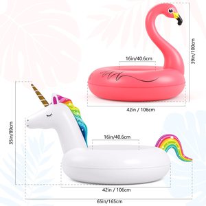 Tump xếp hạng Hồ bơi bơm hơi nổi 2 gói <span class=keywords><strong>Unicorn</strong></span> Flamingo thiết kế 2 không khí buồng an toàn Kích thước lớn hồ bơi Nguồn cung cấp bên - Product Image 5