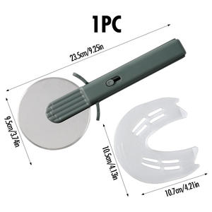 Roulette à pizza en acier inoxydable avec couvercle de protection de la lame, outil de cuisine, coupe-pizza pour la maison et les restaurants - Product Image 2