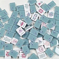 Jeu de Mahjong Américain de Luxe en Acrylique, Compact et Portable, Design Papillon Bleu Transparent, 160 Tuiles, Boîte en Carton, Divertissement