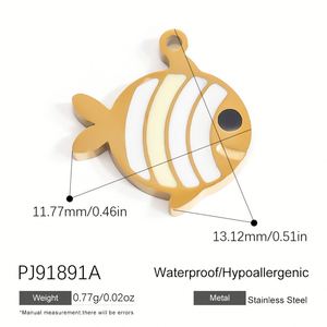 เครื่องประดับสแตนเลสสตีลเคลือบทอง 18k ลายการ์ตูนขนาดเล็ก สำหรับผู้หญิง ทำสร้อยข้อมือ สร้อยคอ จี้ห้อยแฟชั่น - Product Image 6