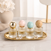 Flacons de parfum en verre ronds de 30 ml avec vaporisateur diffuseur, prêts à la recharge, bouchon à vis en aluminium, pour huiles essentielles et parfums – En stock