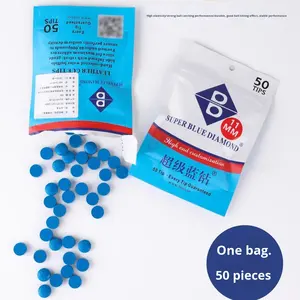 Punta de Taco de <span class=keywords><strong>Billar</strong></span> de Cuero Azul Diamante de Alta Calidad, 11 mm, Tamaño Mediano, No Requiere Presión, <span class=keywords><strong>Billar</strong></span> Especial, Hecho en China - Product Image 4