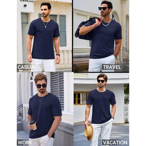 T-shirt basique léger à manches courtes en coton UPF 50+ pour homme Cotrasen, col rond, évacuation de l'humidité, style décontracté, B0DPJQ36MN - Product Image 2