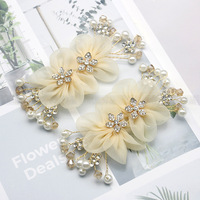 Chaussures de mariage en gros de haute qualité avec nœuds et décorations florales détachables