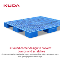 Palette en plastique KUDA 1414B-WGJJ avec tube en acier intégré, charge dynamique 1,5T, 1400x1400x140mm