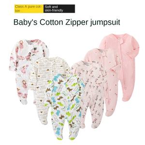 Romper Bayi Lengan Panjang Katun Murni dengan Ritsleting dan Pola Terbaru, Pakaian Merangkak Anak - Product Image 6