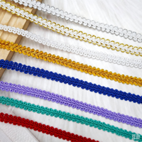 Pita renda motif serangga herringbone berhias manik-manik buatan tangan, tepi bergelombang, multi warna, untuk pakaian, gaun, kerajinan jahit