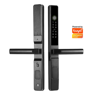 قفل باب ذكي نحيف للأبواب الألومنيوم مقاوم للماء IP66 يعمل بالبصمة والبطاقة والرمز السري وتطبيق TTlock وTuya - Product Image 2