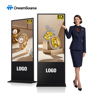 จอแสดงผลดิจิทัลแบบตั้งพื้น DreamSource ขนาด 75 นิ้ว จอ LED ความละเอียด 4K Ultra HD สำหรับโฆษณาในร่ม โครงอะลูมิเนียมสีดำ - Product Image 1
