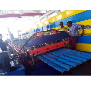 0.3mm-0.8mm 두께 식민지 Ruukki 유약 타일 만들기 기계 금속 철판 지붕 타일 롤 성형 기계 - Product Image 4