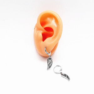 Pendientes colgantes de ala de ángel de plata tibetana yunnique para mujer, joyería de moda con diseño de plumas y forma geométrica - Product Image 4