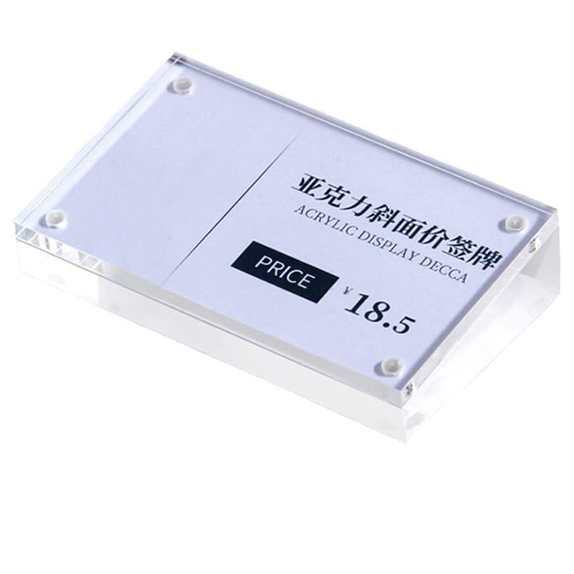 Modern Transparent Magnetic Acrylic Removable Double-Sided Price Tag Holder Display Stand Table Card Holder Desk Nameplates