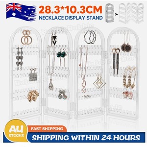 Earring Storage Rack Necklace Jewelry Organizer 4 Layers Desktop Plastic <b>Display</b> <b>Stand</b> for Jewelry Organizers - Product Image 2