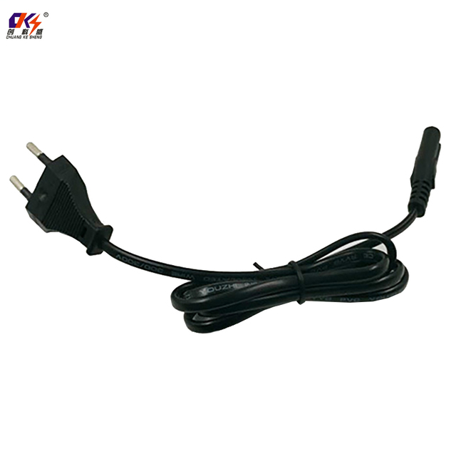 Factory Price 1M 2 Hole EU PLug 2Pin AC Power Cable C7 AC Electric Wire European Standard Laptop Power Cord for Printer Computer
